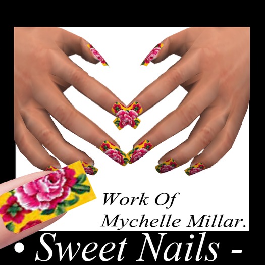 Long Nails 06 collection Blooming Flowers