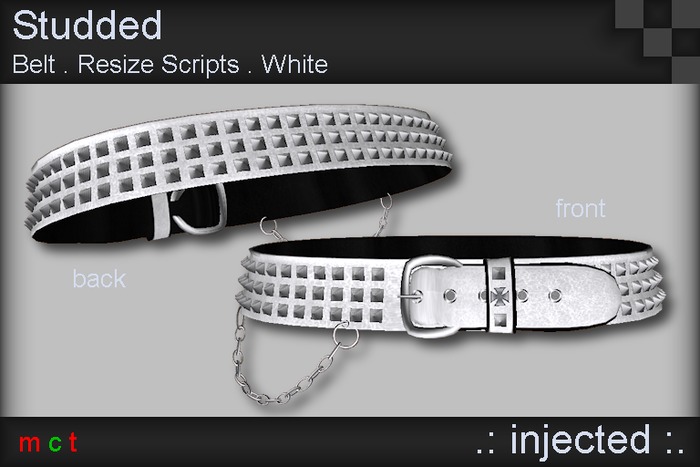 .: Injected :. Studded Belt - White
