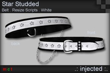 .: Injected :. Star Studded belt - White