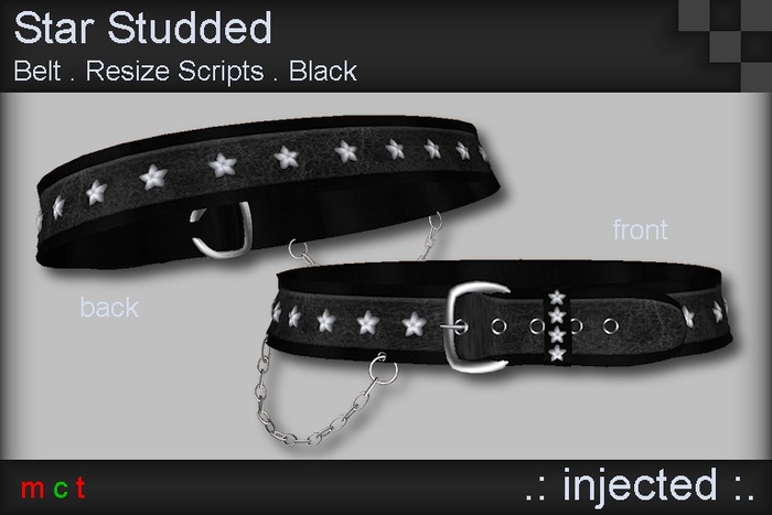 .: Injected :. Star Studded belt - Black