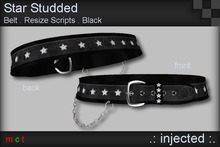 .: Injected :. Star Studded belt - Black