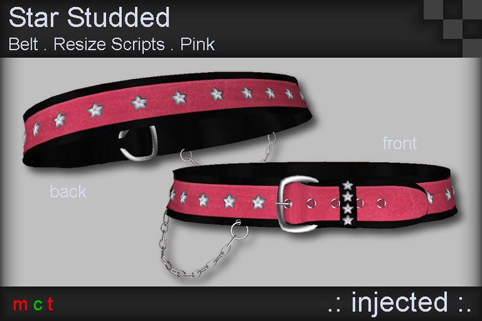 .: Injected :. Star Studded belt - Pink