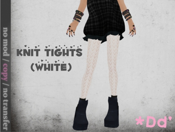 *Dd' Knit tights (White)
