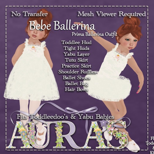 Second Life Marketplace Aura S Bebe Ballerina In Lime For Toddleedoos Yabus
