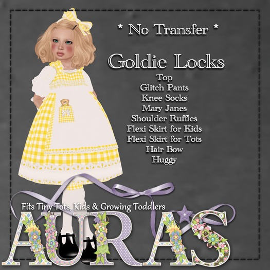 *Aura's* Audorable Goldie Locks Costume for Kids & Tiny Tots