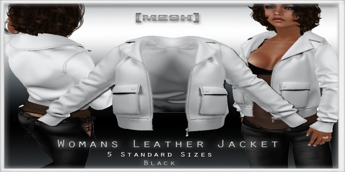 [FF] MESH Womans Leather Jacket White