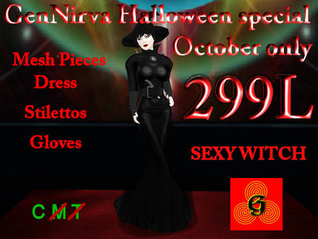 Second Life Marketplace - GenNirva - Sexy Witch Costume