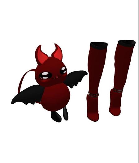Gret's Cute Bat Little Devil Boots & Backpack