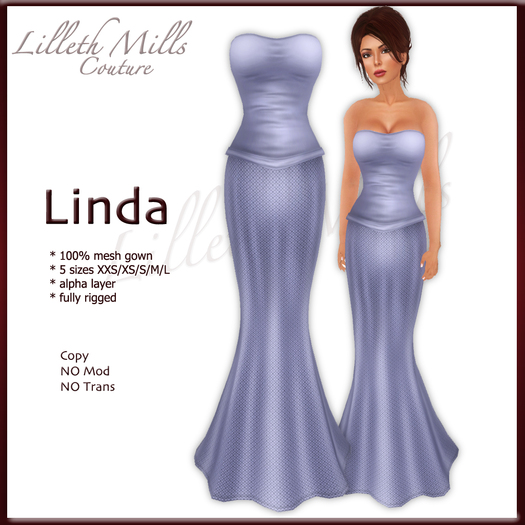 LMC Linda - fully Rigged Mesh Gown - Taupe