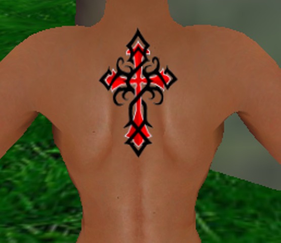 ~*SE*~Cross upper back Tat boxed