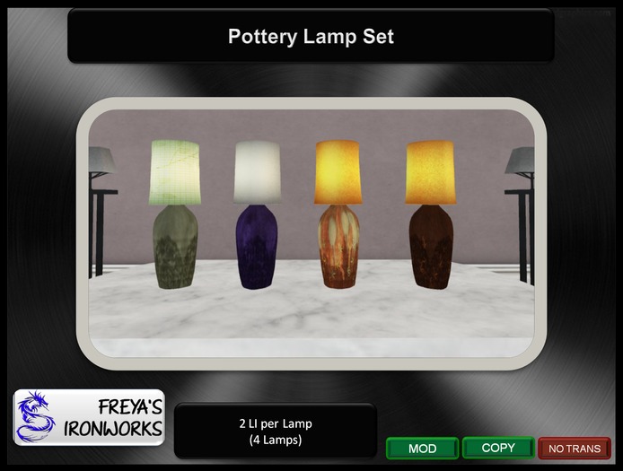 Pottery Lamp Set - Freya's Ironworks