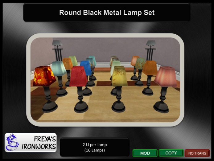 Round Black Metal Lamps Flower Shade- Freya's Ironworks