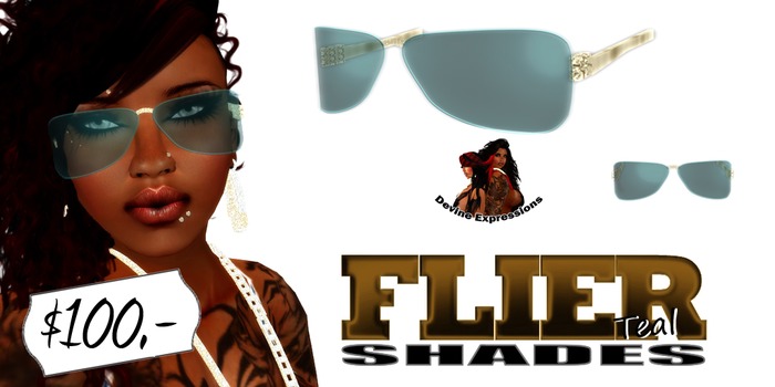 {DE}Flier Shades*Teal*GLD*BOXED*