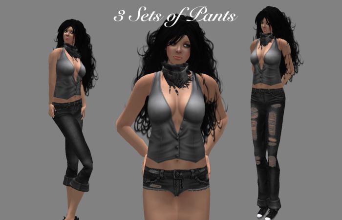 3 sets Jean Pants Black