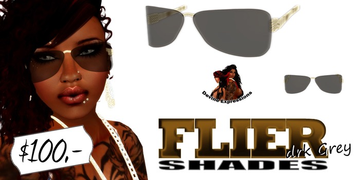 {DE}Flier Shades*Drk Gray*GLD*BOXED*