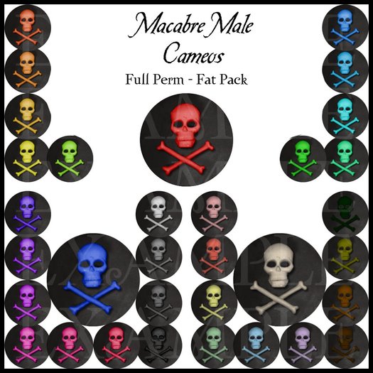 Eternal Creativity ~ Male Macabre cameo textures Fat Pack