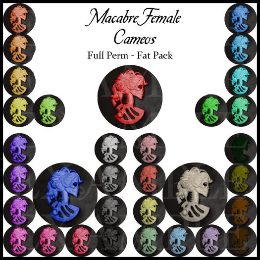 Eternal Creativity ~ Female Macabre cameo textures Fat Pack