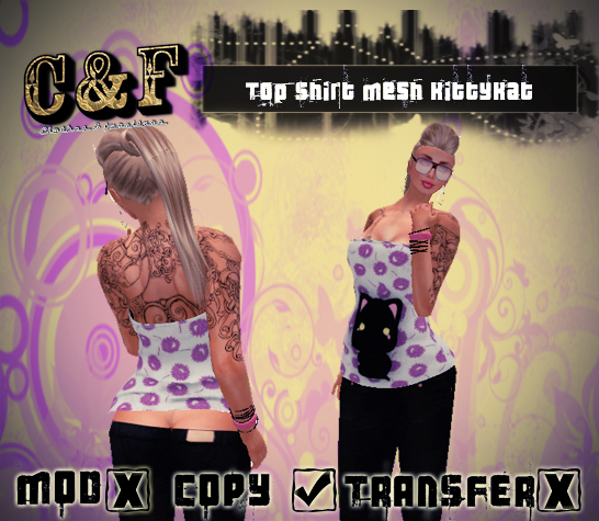 Top Shirt Mesh kittykat -C&F(Box)