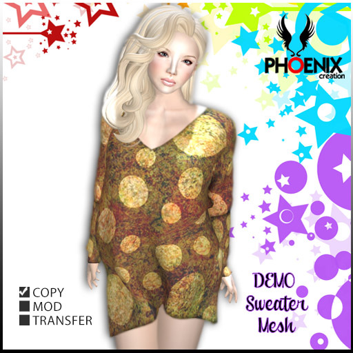 [P]Phoenix Bubble gold  V Neck Sweater Mesh Demo