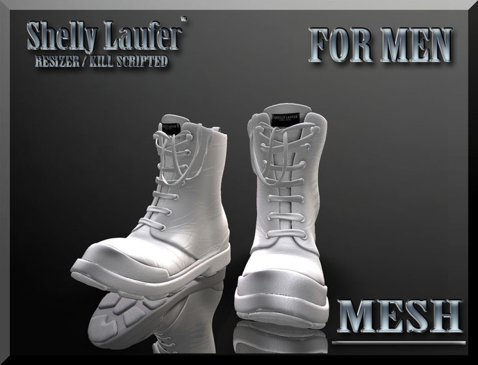 ::: Shelly Laufer Mesh Boots 2897 [White] ::: For Men