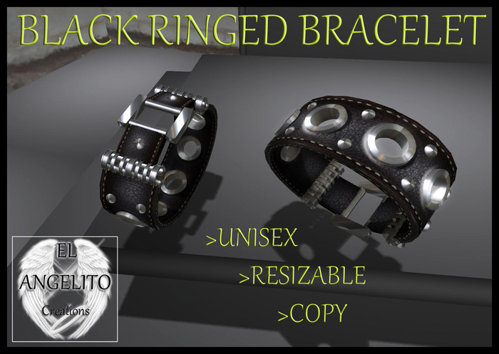 {EAc } - Ringed black bracelet