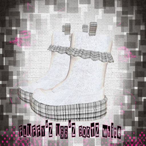 FLUFY UGGZ WHITE BLACK