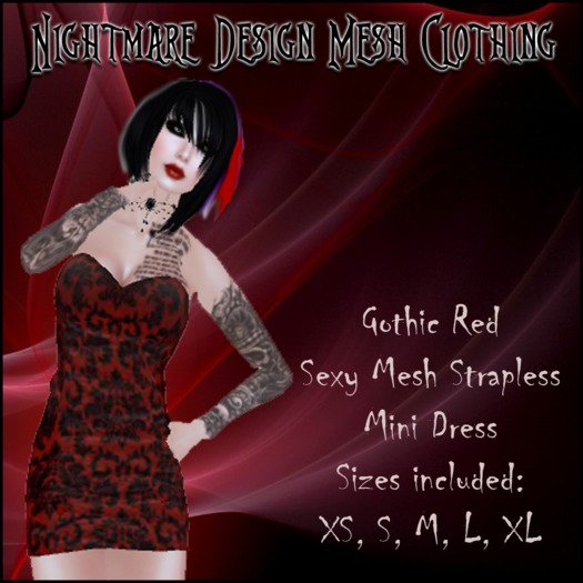 Mesh Sexy Gothic Red Mini Dress