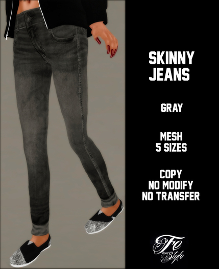 ::Fe Style:: Skinny Jeans - Gray