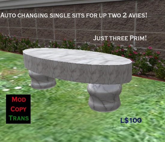 Park Bench - Marble (Singles-Oval)