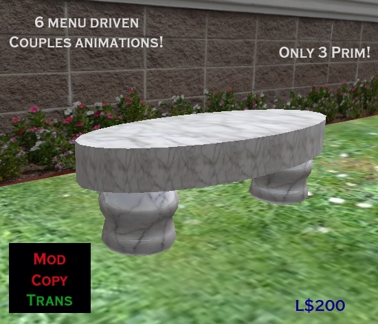 Park Bench - Marble (couples-oval)