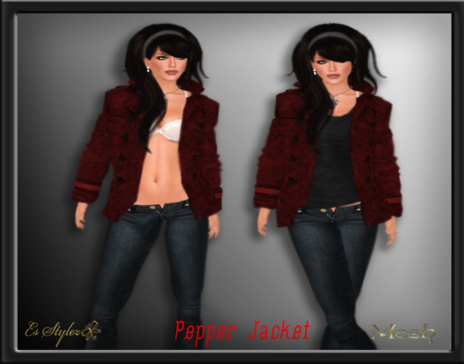 ~*Es Stylez*~ Mesh Girls Pepper Jacket - Red