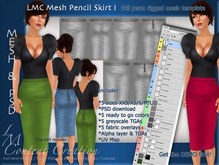 - DEMO - LMC Mesh Templates - Pencil Skirts I - Fully rigged mesh vintage pencil skirts