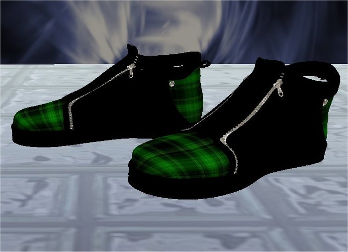 HDC Black Suede/Green Plaid Shoes