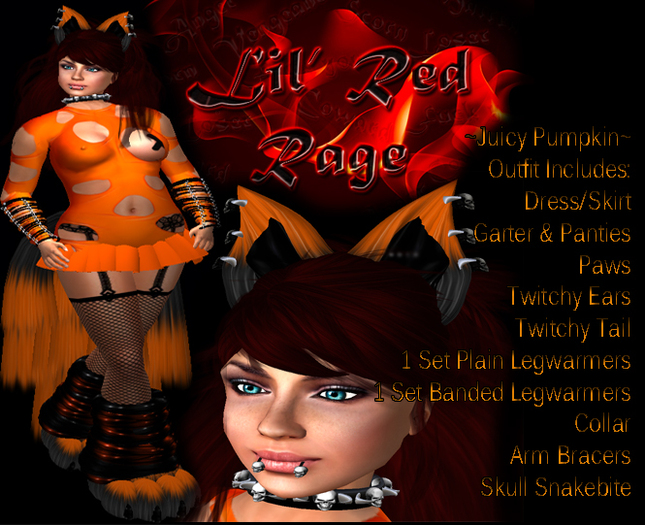 .: Lil Red Rage :. Juicy - Pumpkin Neko Set 