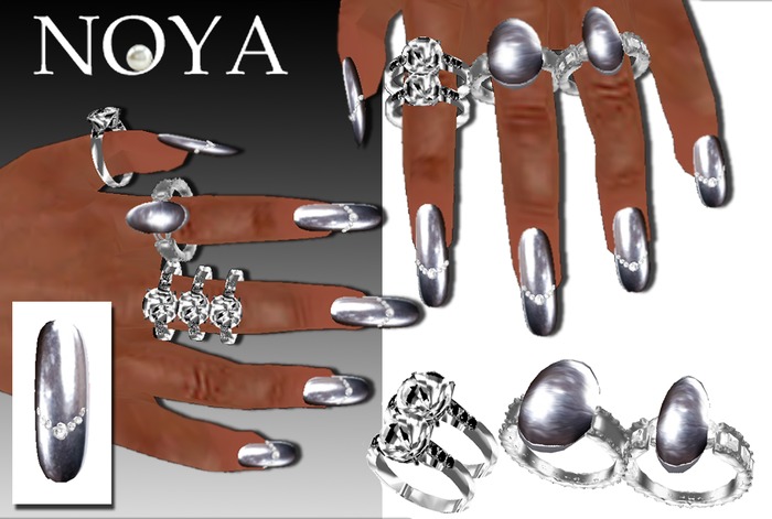 **NOYA** [PROMO/SALE] - ECLYPSE -Silver 5 Rings - Mesh Manicure Set