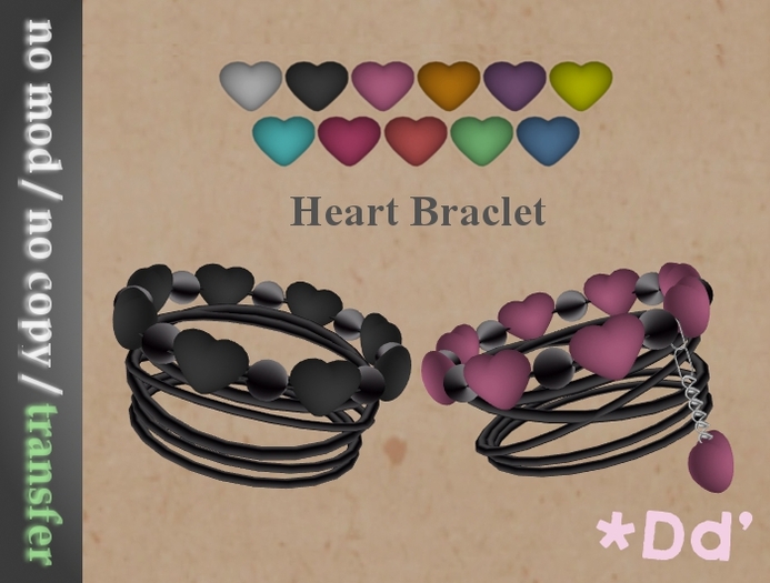 *Dd' Heart Braclet