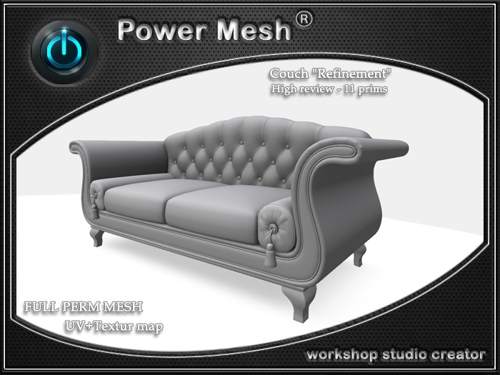- { POWER MESH } - Full Perm Couch "Refinement" 