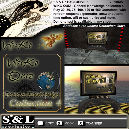 * S & L * EXCLUSIVE* WIKO Quiz Machine – General-Knowledge collection 4