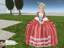 *Vestido robe a la francaise durazno