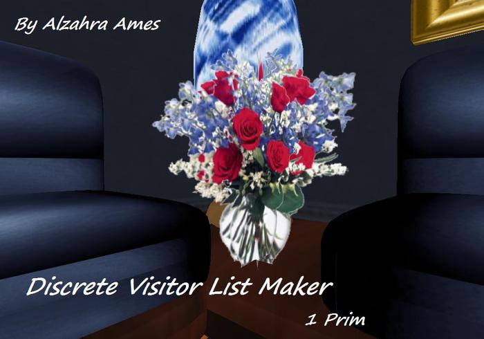 Discrete Visitor List Maker (Vase with flowers)