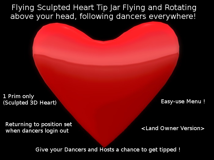 !Sentie Design! Hovering Heart Tip Jars (Land/Club/Venue version)