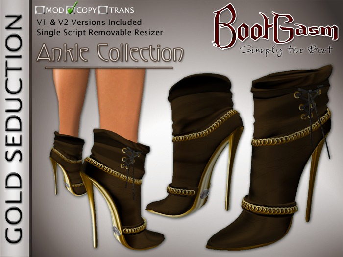 Bootgasm Gold Seduction Ankle Boots Brown