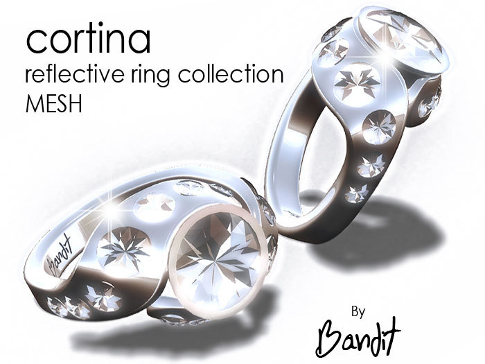 New MESH Full Reflective Cortina Ring Platinum & Diamonds by Bandit Jewelry engagement ring