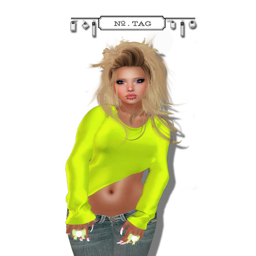 No.Tag - Green/Yellow Top {mesh}