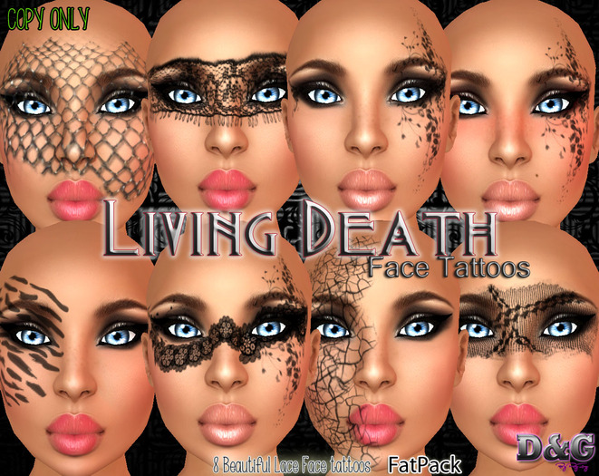 D&G Living Death Face Tattoos FatPack