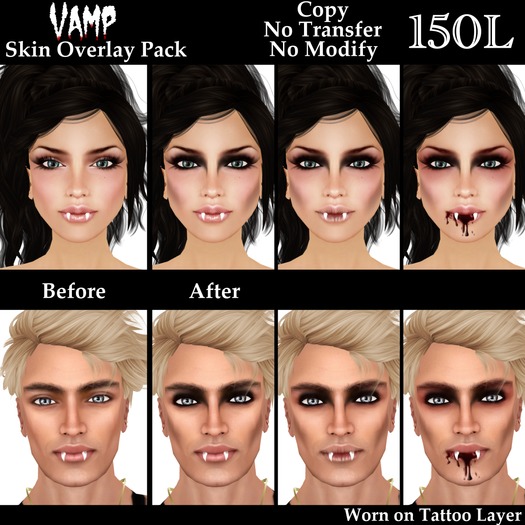 Short & Sweet Vamp Skin Overlay Pack