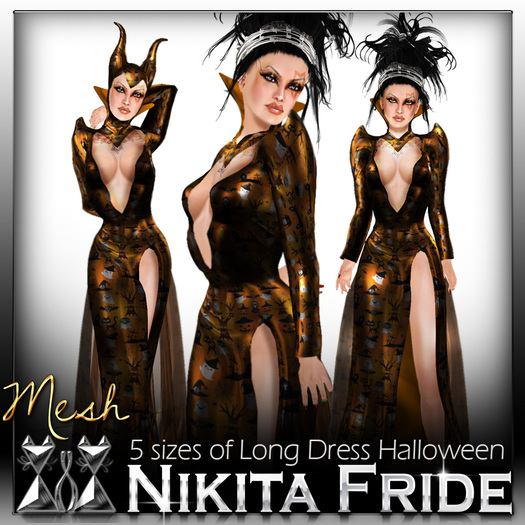  [NikitaFride] Rigged Mesh Long Dress Halloween