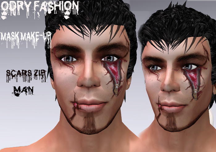 MASK  MAKE-UP SCARS ZIP MAN