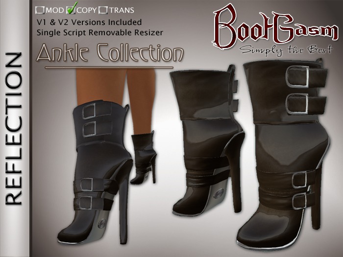 Bootgasm Reflection Shiny Ankle Boots Brown