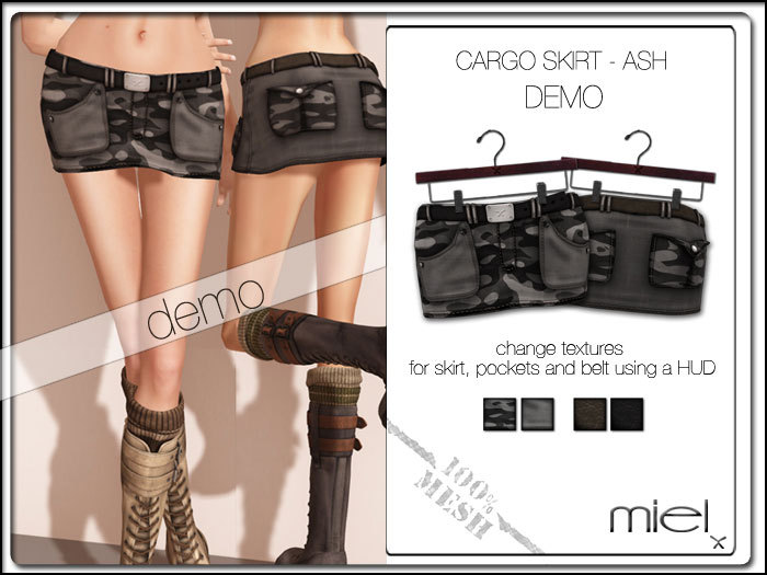 MIEL CARGO SKIRT DEMO - ash (MESH)